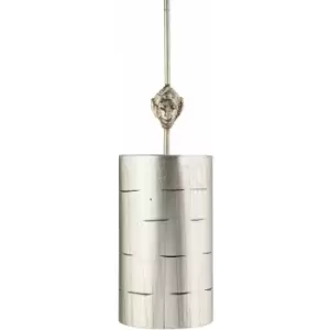 1 Bulb Ceiling Pendant Light Fitting Aged Silver LED E27 100W Bulb