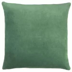 Furn Solo Velvet Square Cushion Cover (One Size) (Eucalyptus) - Eucalyptus