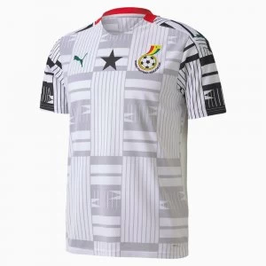 PUMA Ghana Home Replica Mens Jersey, White/Black, size Large, Clothing