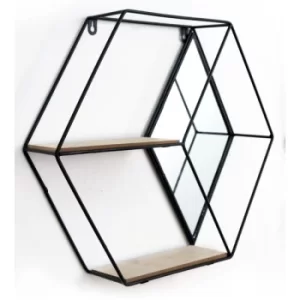 Hexagon Unit With Mirror & 2 Shelves