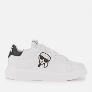 Karl Lagerfeld Mens Kapri Karl Ikonic 3D Lace Leather Trainers - White - UK 10