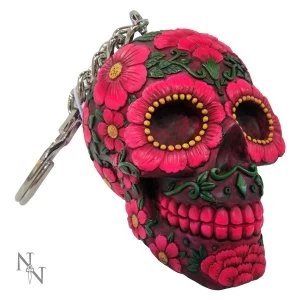 Sugar Blossom Pack Of 6 Skull Keyrings