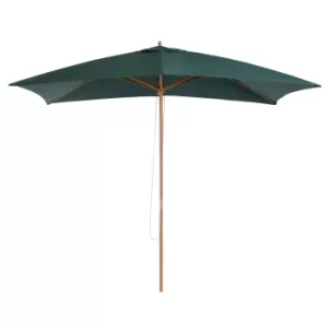 Outsunny 295L x 200W x 255Hcm Wooden Garden Patio Parasol Umbrella-Dark Green