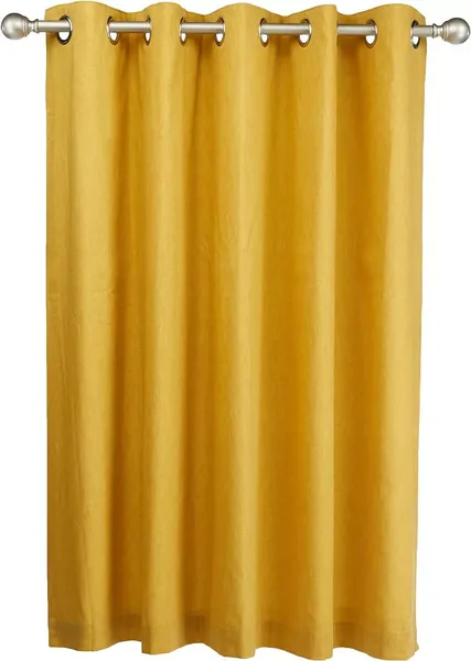 Fusion Sorbonne 100% Cotton Pair of Eyelet Curtains Eyelet Curtains 66x54in Yellow 76465513004