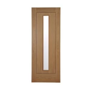 Flush 1 panel Oak veneer Internal Door H1981mm W686mm