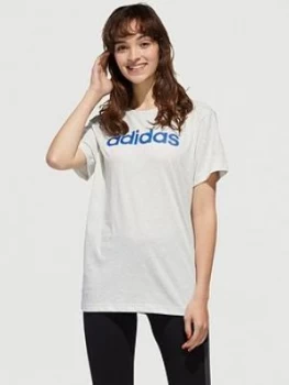 adidas Essentials Linear Tee, Grey/Blue Size M Women