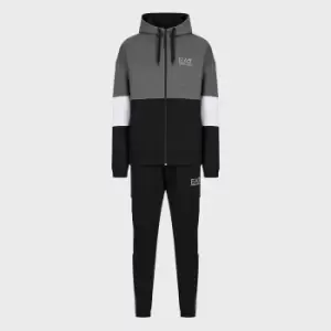 EA7 Colour-Block Stretch-Cotton Tracksuit - S