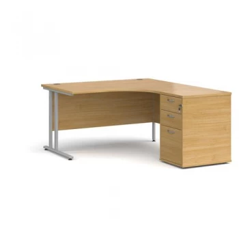 Maestro 25 right hand ergonomic desk 1400mm with silver cantilever