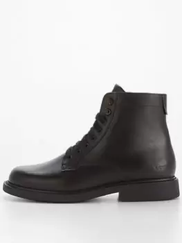 Levis Amos Leather Boots - Black, Size 8, Men