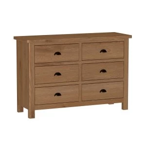 Rosewell Natural Oak 6 Drawer Chest Of Drawers