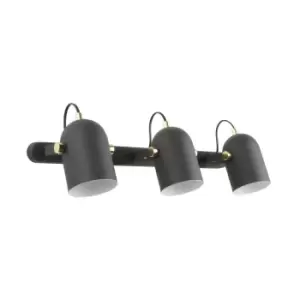 Aries Ceiling Spotlight Bar, Matt Black, Gold, White, 3x E27