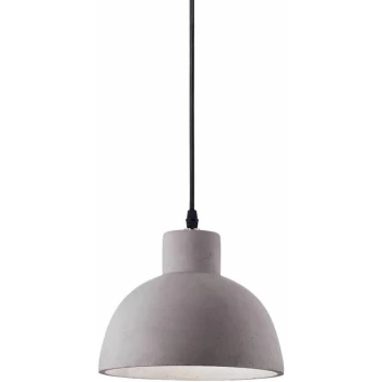 Ideal Lux Lighting - Ideal Lux Oil - 1 Light Dome Ceiling Pendant Cement Grey, E27