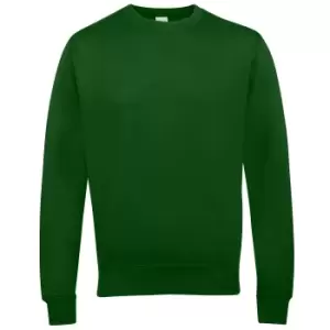 AWDis Just Hoods AWDis Unisex Crew Neck Plain Sweatshirt (280 GSM) (XS) (Bottle Green)