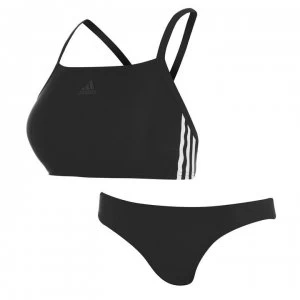 adidas 2 Piece Stripe Bikini - BLACK