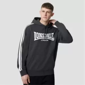 Lonsdale Stripe Jersey Hoodie - Black