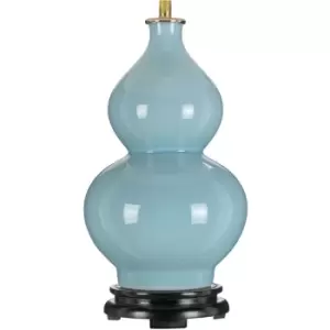 Elstead - LightBox Harbin Gourd Ceramic Oriental Table Lamp, Base Only, Duck Egg Blue