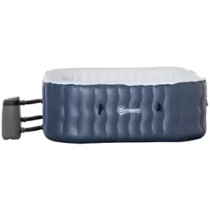 Outsunny 4-6 Person Square Inflatable Hot Tub - Dark Blue