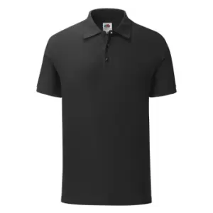 Fruit Of The Loom Mens Tailored Poly/Cotton Piqu Polo Shirt (XXL) (Black)