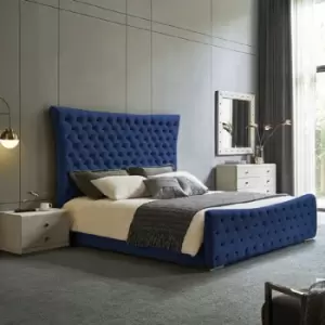 Envisage Trade - Plexa Upholstered Beds - Plush Velvet, King Size Frame, Blue - Blue