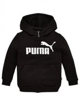 Puma Essentials Girls Zip Front Hoodie - Black