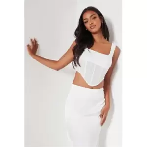 I Saw It First Mesh V Front Corset - White