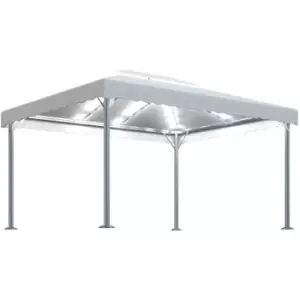 Gazebo with LED String Lights 400x300cm Cream Aluminium vidaXL - Cream