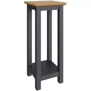 Taberno Side End Lamp Table Graphite Blue Solid Oak Living Room Assembled - Blue