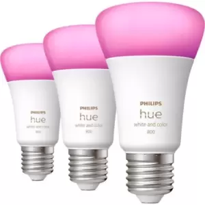 Philips Hue White and Colour Ambiance E27 Smart Bulb - 3 Pack