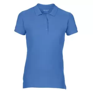 Gildan Womens/Ladies Premium Cotton Sport Double Pique Polo Shirt (S) (Flo Blue)