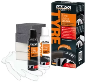 QUIXX Car Detail Vehicle Restore Long Lasting Tyre Shine Gloss Colour Kit QTSC1