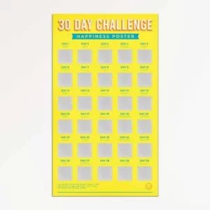 Scratch off 30 Day Challenge Happiness Poster