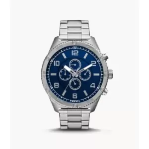 Fossil Mens Brox Automatic Stainless Steel Watch - Silver