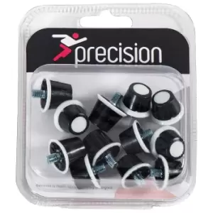 Precision Nylon Football Boot Studs Set (One Size) (Black/White)