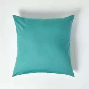 Teal Continental Egyptian Cotton Pillowcase 200 Thread Count, 80 x 80cm - Teal - Teal - Homescapes