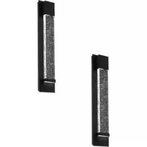 Loops - 2 pack IP44 Outdoor Wall Light Black Long Bubble Glass 3.3W LED Porch Lamp