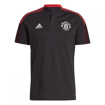 adidas Manchester United Polo Shirt 2021 2022 Mens - Black
