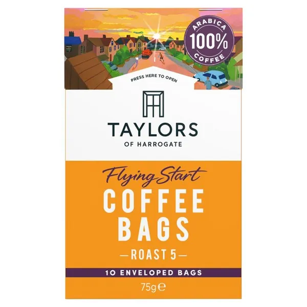 Taylors Of Harrogate Flying Start Coffee Bags, 10 Per Pack