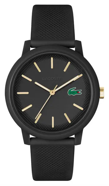 Lacoste 2011233 12.12 Black Dial Black Resin Strap Watch