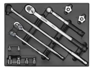 Sealey TBT32 Tool Tray with Ratchet, Torque Wrench, Breaker Bar and Socket Adaptor Set 13pc