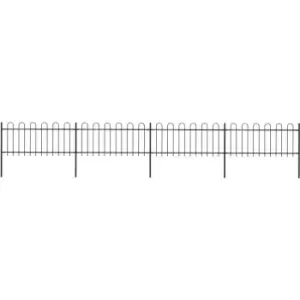 Garden Fence with Hoop Top Steel 6.8x0.8 m Black Vidaxl Black