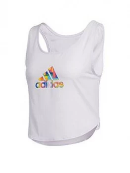 Adidas Pride Tech Crop Top - White