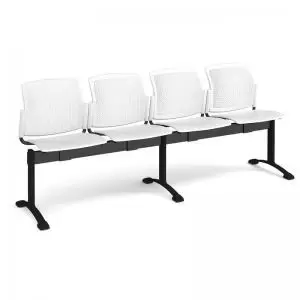 Santana perforated back plastic seating - bench 4 wide with 4 seats -