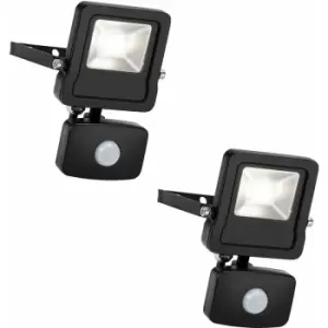 2 pack Outdoor IP65 Automatic Floodlight - 10W Cool White LED - pir Sensor