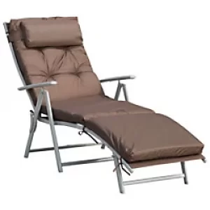 Outsunny Sun Lounger 84B-184V70BN Steel, Textilene, Fabric, Cotton Brown