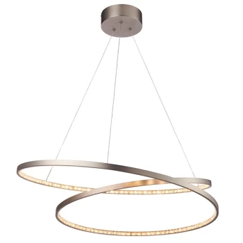 Eternity Integrated LED Pendant Matt Nickel Plate & Crystal (K5) Detail Dimmable IP20