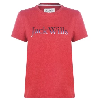 Jack Wills Dolchester Graphic Boyfriend T-Shirt - Red