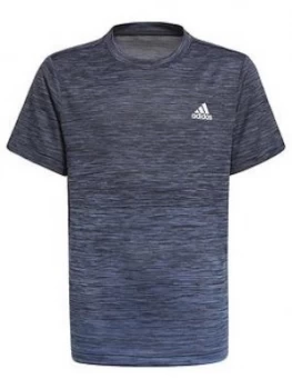 adidas Boys Junior B A.R. Grad T-Shirt - Black/Blue, Size 4-5 Years