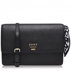 DKNY Medium Flap Shoulder Bag - BlackGold BGD