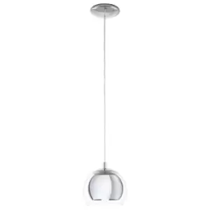 Pendant Ceiling Light Colour Chrome Plated Shade Clear Glass Bulb E27 1x40W