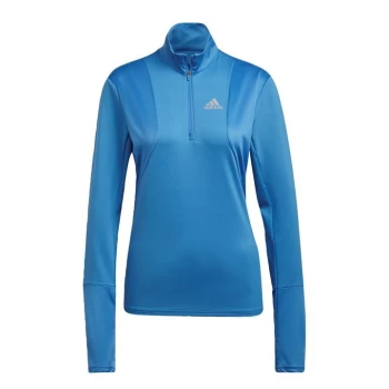 adidas Own The Run half Zip Long-Sleeve Top Womens - Focus Blue